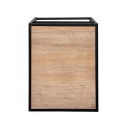 16 in. Coastal Oak/Black Metal Modern Side Table with 2-Shelves by Welwick Designs -Deals Welwick Designs Store coastal oak black metal welwick designs end side tables hd9279 a0 1000