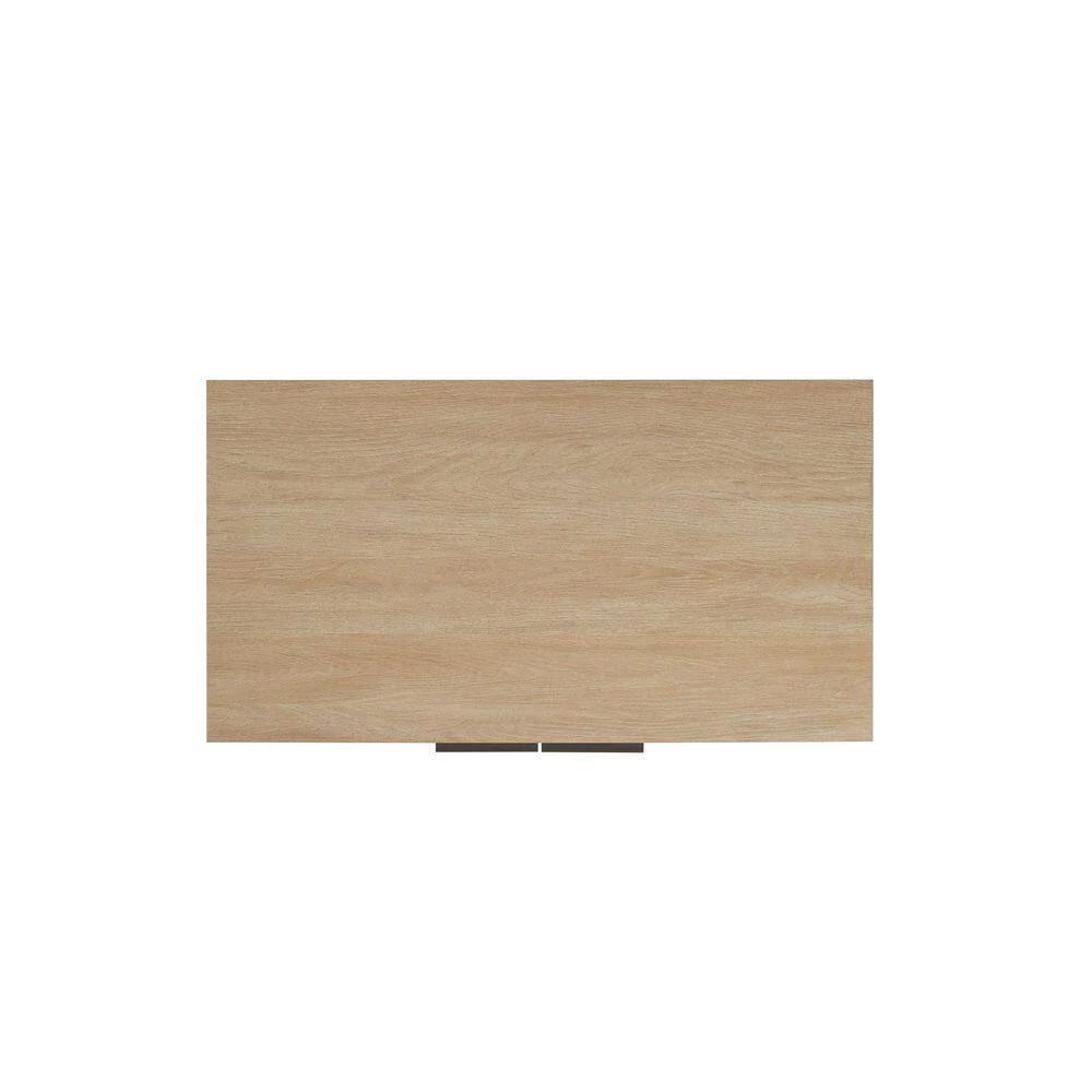 Coastal Oak/Black Wood and Metal Reeded Accent Cabinet with 2 Doors by Welwick Designs 4 Coastal Oak/Black Wood and Metal Reeded Accent Cabinet with 2 Doors by Welwick Designs - Image 4