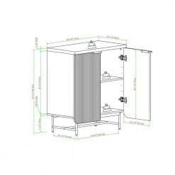 Coastal Oak/Black Wood and Metal Reeded Accent Cabinet with 2 Doors by Welwick Designs 24 Coastal Oak/Black Wood and Metal Reeded Accent Cabinet with 2 Doors by Welwick Designs -Deals Welwick Designs Store coastal oak black welwick designs accent cabinets hd9398 fa 1000