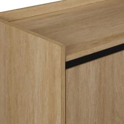 Coastal Oak Wood Modern Tray-Top Accent Cabinet with Metal Legs by Welwick Designs -Deals Welwick Designs Store coastal oak black welwick designs bar cabinets hd9462 4f 1000