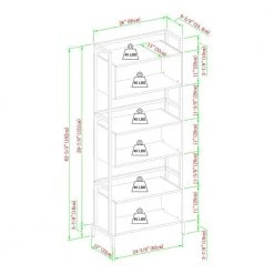 64 in. Coastal Oak/Black Wood Modern 6-Shelf Bookcase with Cubbies by Welwick Designs -Deals Welwick Designs Store coastal oak black welwick designs bookcases bookshelves hd9440 1f 1000