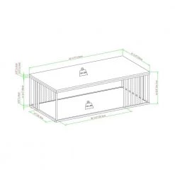 43 in. Coastal Oak/Black Metal and Rectangle Wood Industrial Coffee Table with Bar Details by Welwick Designs -Deals Welwick Designs Store coastal oak black welwick designs coffee tables hd9478 1f 1000