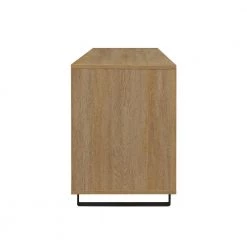 60 in. Coastal Oak Wood and Metal Modern Striped TV Stand with 2-Doors for TVs Up to 65 in. by Welwick Designs -Deals Welwick Designs Store coastal oak black welwick designs tv stands hd9368 40 1000