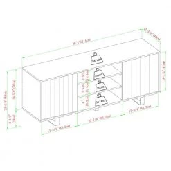 60 in. Coastal Oak Wood and Metal Modern Striped TV Stand with 2-Doors for TVs Up to 65 in. by Welwick Designs -Deals Welwick Designs Store coastal oak black welwick designs tv stands hd9368 fa 1000