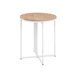21 in. Coastal Oak/White Metal and Wood Industrial Side Table with Bar Details by Welwick Designs -Deals Welwick Designs Store coastal oak welwick designs end side tables hd9390 1f 1000