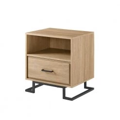 1-Drawer Coastal Oak Wood and Metal Modern L-Leg Nightstand by Welwick Designs 22 1-Drawer Coastal Oak Wood and Metal Modern L-Leg Nightstand by Welwick Designs -Deals Welwick Designs Store coastal oak welwick designs nightstands hd9383 1f 1000