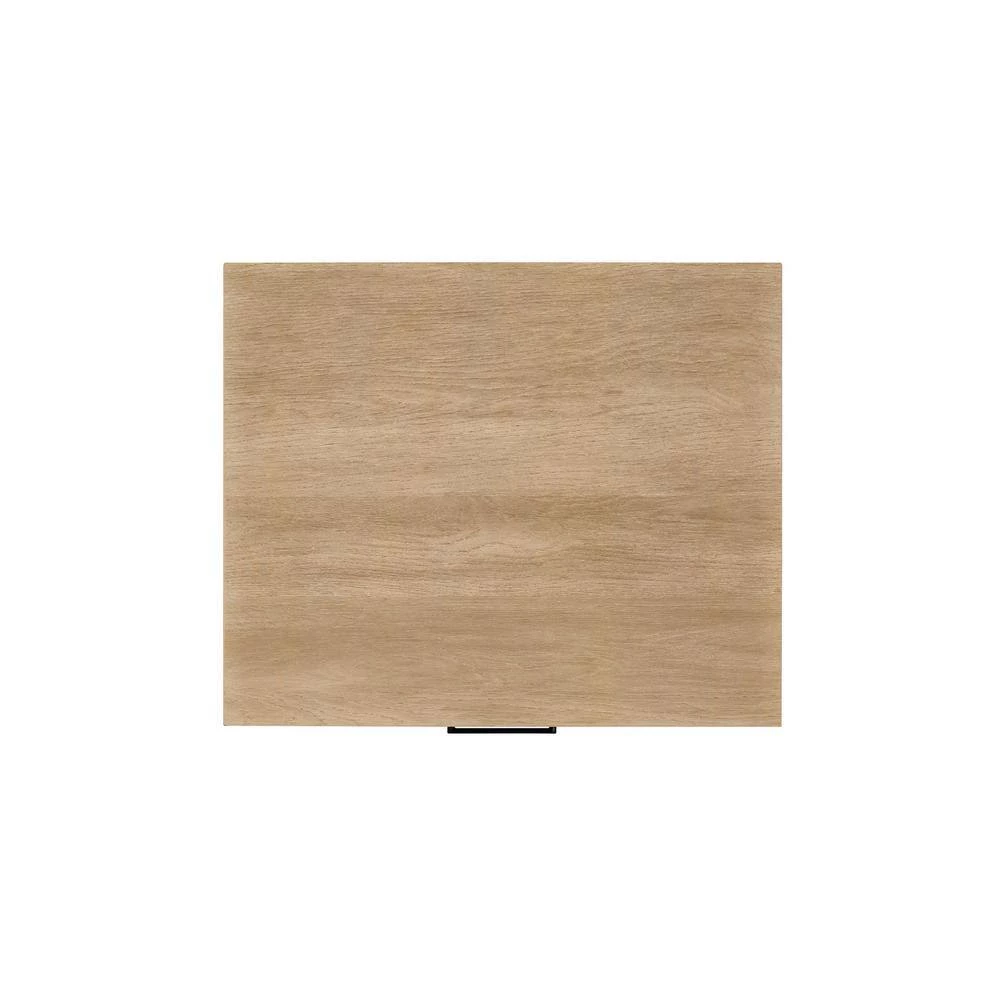 1-Drawer Coastal Oak Wood and Metal Modern L-Leg Nightstand by Welwick Designs 4 1-Drawer Coastal Oak Wood and Metal Modern L-Leg Nightstand by Welwick Designs - Image 4