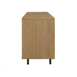 54.75 in. Coastal Oak Wood and Metal Modern Checkered TV Stand with 2 Sliding Doors for TVs Up to 55 in. by Welwick Designs -Deals Welwick Designs Store coastal oak welwick designs tv stands hd9366 40 1000