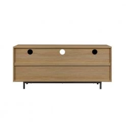 54.75 in. Coastal Oak Wood and Metal Modern Checkered TV Stand with 2 Sliding Doors for TVs Up to 55 in. by Welwick Designs -Deals Welwick Designs Store coastal oak welwick designs tv stands hd9366 66 1000