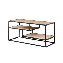 40 in. Coastal Oak Wood and Metal Modern Open-Storage TV Stand for TVs Up 43 in. by Welwick Designs -Deals Welwick Designs Store coastal oak welwick designs tv stands hd9374 1f 1000