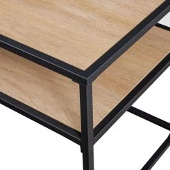 40 in. Coastal Oak Wood and Metal Modern Open-Storage TV Stand for TVs Up 43 in. by Welwick Designs -Deals Welwick Designs Store coastal oak welwick designs tv stands hd9374 44 1000