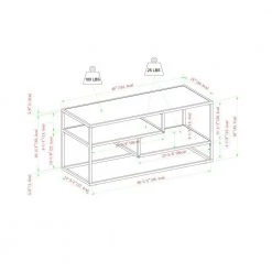 40 in. Coastal Oak Wood and Metal Modern Open-Storage TV Stand for TVs Up 43 in. by Welwick Designs -Deals Welwick Designs Store coastal oak welwick designs tv stands hd9374 fa 1000