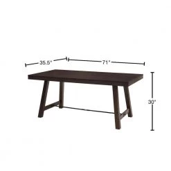 71 in. Dark Brown Oak Wood Rustic Farmhouse Dining Table by Welwick Designs -Deals Welwick Designs Store dark brown oak welwick designs kitchen dining tables hd8845 40 1000