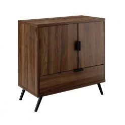 30 in. Dark Walnut 2-Door, 1-Drawer Accent Cabinet by Welwick Designs -Deals Welwick Designs Store dark brown welwick designs accent cabinets hd8538 66 1000