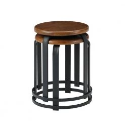 18 in. Dark Coffee/Black Backless Metal Frame Stackable Wood Seat Kitchen Stool by Welwick Designs 21 18 in. Dark Coffee/Black Backless Metal Frame Stackable Wood Seat Kitchen Stool by Welwick Designs -Deals Welwick Designs Store dark coffe black welwick designs bar stools hd9393 1f 1000