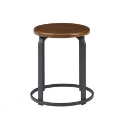 18 in. Dark Coffee/Black Backless Metal Frame Stackable Wood Seat Kitchen Stool by Welwick Designs 18 18 in. Dark Coffee/Black Backless Metal Frame Stackable Wood Seat Kitchen Stool by Welwick Designs -Deals Welwick Designs Store dark coffe black welwick designs bar stools hd9393 66 1000