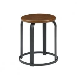18 in. Dark Coffee/Black Backless Metal Frame Stackable Wood Seat Kitchen Stool by Welwick Designs 23 18 in. Dark Coffee/Black Backless Metal Frame Stackable Wood Seat Kitchen Stool by Welwick Designs -Deals Welwick Designs Store dark coffe black welwick designs bar stools hd9393 fa 1000
