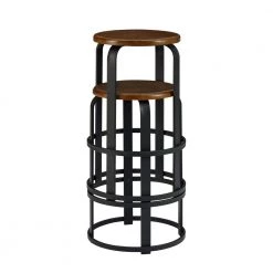 26 in. Dark Coffee/Black Backless Metal Frame Stackable Wood Seat Bar Stool by Welwick Designs -Deals Welwick Designs Store dark coffee black welwick designs bar stools hd9395 1f 1000