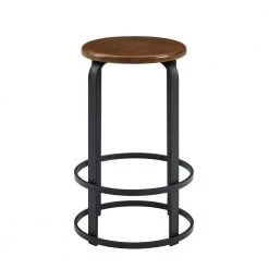 26 in. Dark Coffee/Black Backless Metal Frame Stackable Wood Seat Bar Stool by Welwick Designs -Deals Welwick Designs Store dark coffee black welwick designs bar stools hd9395 66 1000