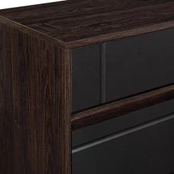 Solid Black Wood Modern Sideboard with Open and Closed Storage by Welwick Designs -Deals Welwick Designs Store dark espresso solid black welwick designs sideboards buffet tables hd9361 44 1000