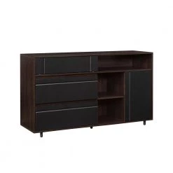 Solid Black Wood Modern Sideboard with Open and Closed Storage by Welwick Designs -Deals Welwick Designs Store dark espresso solid black welwick designs sideboards buffet tables hd9361 4f 1000
