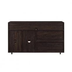 Solid Black Wood Modern Sideboard with Open and Closed Storage by Welwick Designs -Deals Welwick Designs Store dark espresso solid black welwick designs sideboards buffet tables hd9361 66 1000