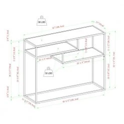 42 in. Dark Walnut/Black Metal Modern Rectangle Console Table with 2-Shelves by Welwick Designs -Deals Welwick Designs Store dark walnut black metal welwick designs console tables hd9269 40 1000