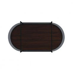 43 in. Dark Walnut/Black Wood Modern Oval Glass-Top Coffee Table with Shelf by Welwick Designs -Deals Welwick Designs Store dark walnut black welwick designs coffee tables hd9435 a0 1000