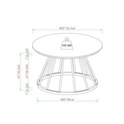 30 in. Dark Walnut/Black Modern Round Wood-Top Coffee Table with Metal Cage Base by Welwick Designs 18 30 in. Dark Walnut/Black Modern Round Wood-Top Coffee Table with Metal Cage Base by Welwick Designs -Deals Welwick Designs Store dark walnut black welwick designs coffee tables hd9472 1f 1000