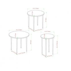 3-Piece 24 in. Dark Walnut/Gold Medium Round Composite Coffee Table Set with Nesting Tables by Welwick Designs -Deals Welwick Designs Store dark walnut gold legs welwick designs coffee tables hd8429 40 1000