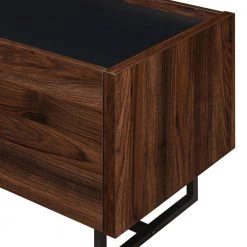63 in. Dark Walnut Wood Modern tv Stand with 2 Doors Fits tvs up to 65 in. with Metal T-Legs by Welwick Designs -Deals Welwick Designs Store dark walnut gold welwick designs tv stands hd9341 1d 1000