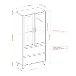 68" Glass Door Storage Hutch - Dark Walnut by Welwick Designs -Deals Welwick Designs Store dark walnut welwick designs accent cabinets hd8466 40 1000
