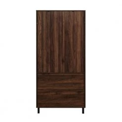 68" Glass Door Storage Hutch - Dark Walnut by Welwick Designs -Deals Welwick Designs Store dark walnut welwick designs accent cabinets hd8466 66 1000