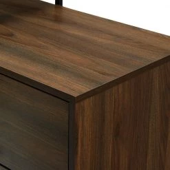 Dark Walnut Combined Wood Accent Cabinet Storage Chest and Glass Shelf by Welwick Designs -Deals Welwick Designs Store dark walnut welwick designs accent cabinets hd8901 1d 1000