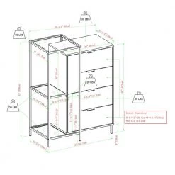 Dark Walnut Combined Wood Accent Cabinet Storage Chest and Glass Shelf by Welwick Designs -Deals Welwick Designs Store dark walnut welwick designs accent cabinets hd8901 40 1000