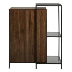 Dark Walnut Combined Wood Accent Cabinet Storage Chest and Glass Shelf by Welwick Designs -Deals Welwick Designs Store dark walnut welwick designs accent cabinets hd8901 c3 1000