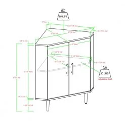 Dark Walnut Wood Modern 2-Door Corner Accent Cabinet by Welwick Designs 11 Dark Walnut Wood Modern 2-Door Corner Accent Cabinet by Welwick Designs -Deals Welwick Designs Store dark walnut welwick designs accent cabinets hd9098 40 1000