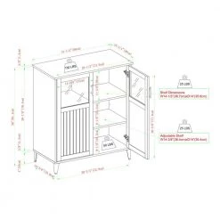 Dark Walnut Wood and Glass Transitional Grooved-Door Accent Cabinet with Adjustable Shelves by Welwick Designs -Deals Welwick Designs Store dark walnut welwick designs accent cabinets hd9284 40 1000