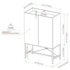 Dark Walnut Wood Modern Accent Cabinet with Metal Legs by Welwick Designs -Deals Welwick Designs Store dark walnut welwick designs accent cabinets hd9467 1f 1000