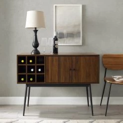 Dark Walnut Wood and Metal Bar Cabinet with Wine Bottle Storage by Welwick Designs 19 Dark Walnut Wood and Metal Bar Cabinet with Wine Bottle Storage by Welwick Designs -Deals Welwick Designs Store dark walnut welwick designs bar cabinets hd8656 31 1000