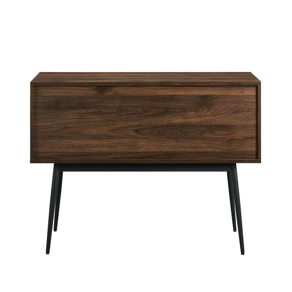 Dark Walnut Wood and Metal Bar Cabinet with Wine Bottle Storage by Welwick Designs 9 Dark Walnut Wood and Metal Bar Cabinet with Wine Bottle Storage by Welwick Designs - Image 9