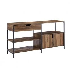 58 in. Dark Walnut 1-Drawer 2-Door Storage Shelf by Welwick Designs -Deals Welwick Designs Store dark walnut welwick designs bookcases bookshelves hd8566 a0 1000