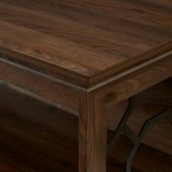 28 in. Dark Walnut Wood and Metal Detail 1 -Shelf Transitional Lateral Accent Bookcase with Adjustable Shelf by Welwick Designs -Deals Welwick Designs Store dark walnut welwick designs bookcases bookshelves hd8886 1d 1000