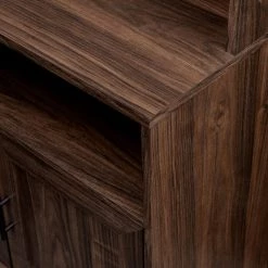 64 in. Dark Walnut Wood Modern Bookcase Hutch with Cabinet by Welwick Designs -Deals Welwick Designs Store dark walnut welwick designs bookcases bookshelves hd9201 1d 1000