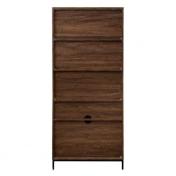 64 in. Dark Walnut Wood Modern Bookcase Hutch with Cabinet by Welwick Designs -Deals Welwick Designs Store dark walnut welwick designs bookcases bookshelves hd9201 c3 1000