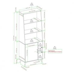72 in. Dark Walnut Wooden 5-Shelf Modern Bookcase Hutch with Cabinet by Welwick Designs -Deals Welwick Designs Store dark walnut welwick designs bookcases bookshelves hd9453 1f 1000
