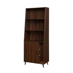 72 in. Dark Walnut Wooden 5-Shelf Modern Bookcase Hutch with Cabinet by Welwick Designs -Deals Welwick Designs Store dark walnut welwick designs bookcases bookshelves hd9453 40 1000