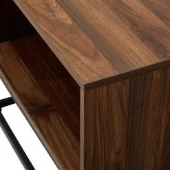 42 in. Dark Walnut/Black Large Rectangle MDF Coffee Table with Shelf by Welwick Designs -Deals Welwick Designs Store dark walnut welwick designs coffee tables hd8254 1d 1000