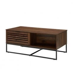 42 in. Dark Walnut/Black Large Rectangle MDF Coffee Table with Shelf by Welwick Designs -Deals Welwick Designs Store dark walnut welwick designs coffee tables hd8254 77 1000