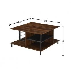 30 in. Dark Walnut Medium Square MDF Coffee Table with Shelf by Welwick Designs -Deals Welwick Designs Store dark walnut welwick designs coffee tables hd8430 40 1000